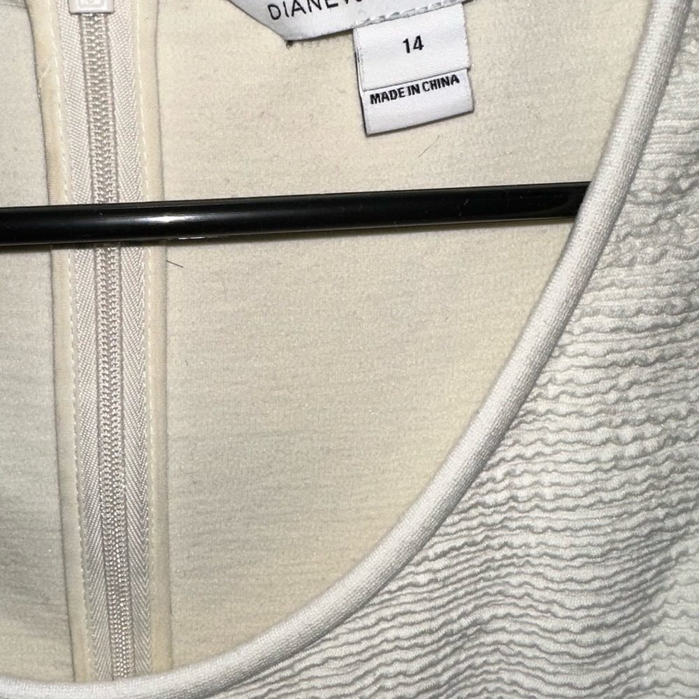 Diane Von Furstenberg Ivory Textured Dress